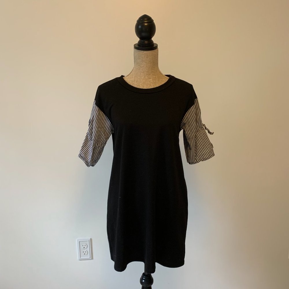 Tie Sleeve Teeshirt Dress